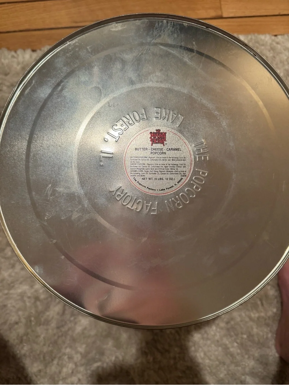 Red Plaid Decorative Storage Tin with Bow Accent